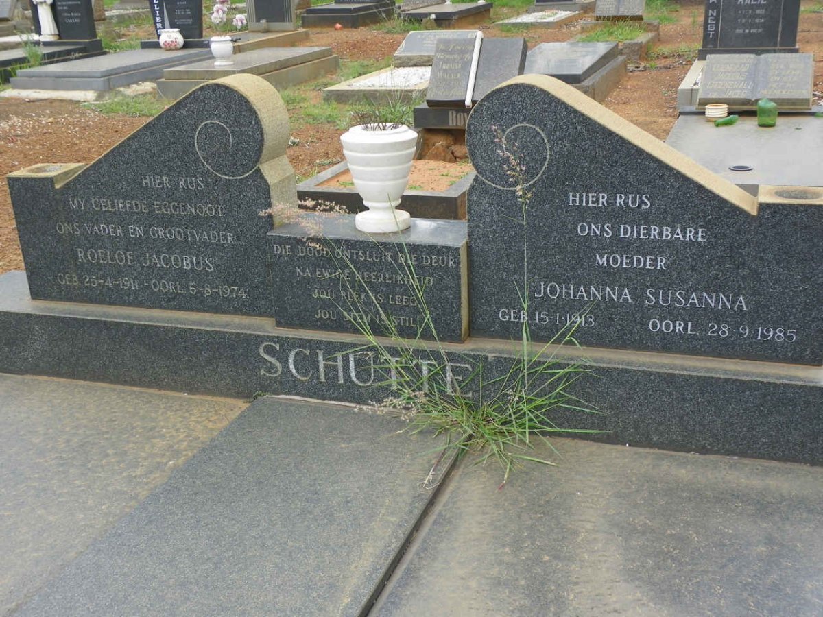 SCHUTTE Roelof Jacobus 1911-1974 &amp; Johanna Susanna 1913-1985