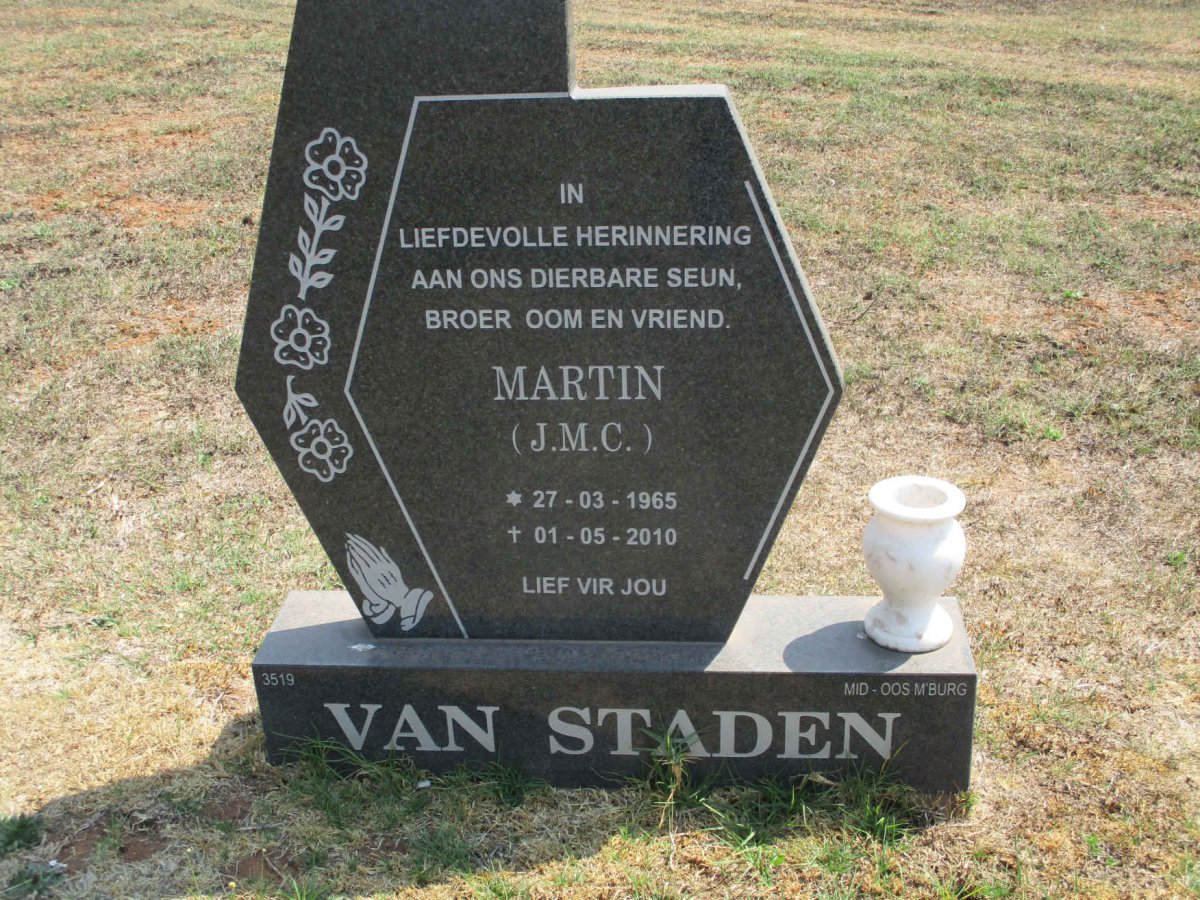 STADEN J.M.C., van 1965-2010
