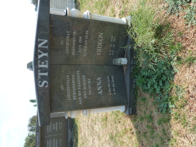 STEYN Gideon 1938-2011 &amp; Anna 1940-2005