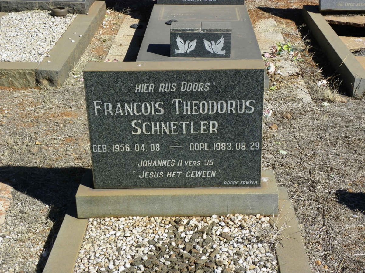 SCHNETLER Francois Theodorus 1956-1983