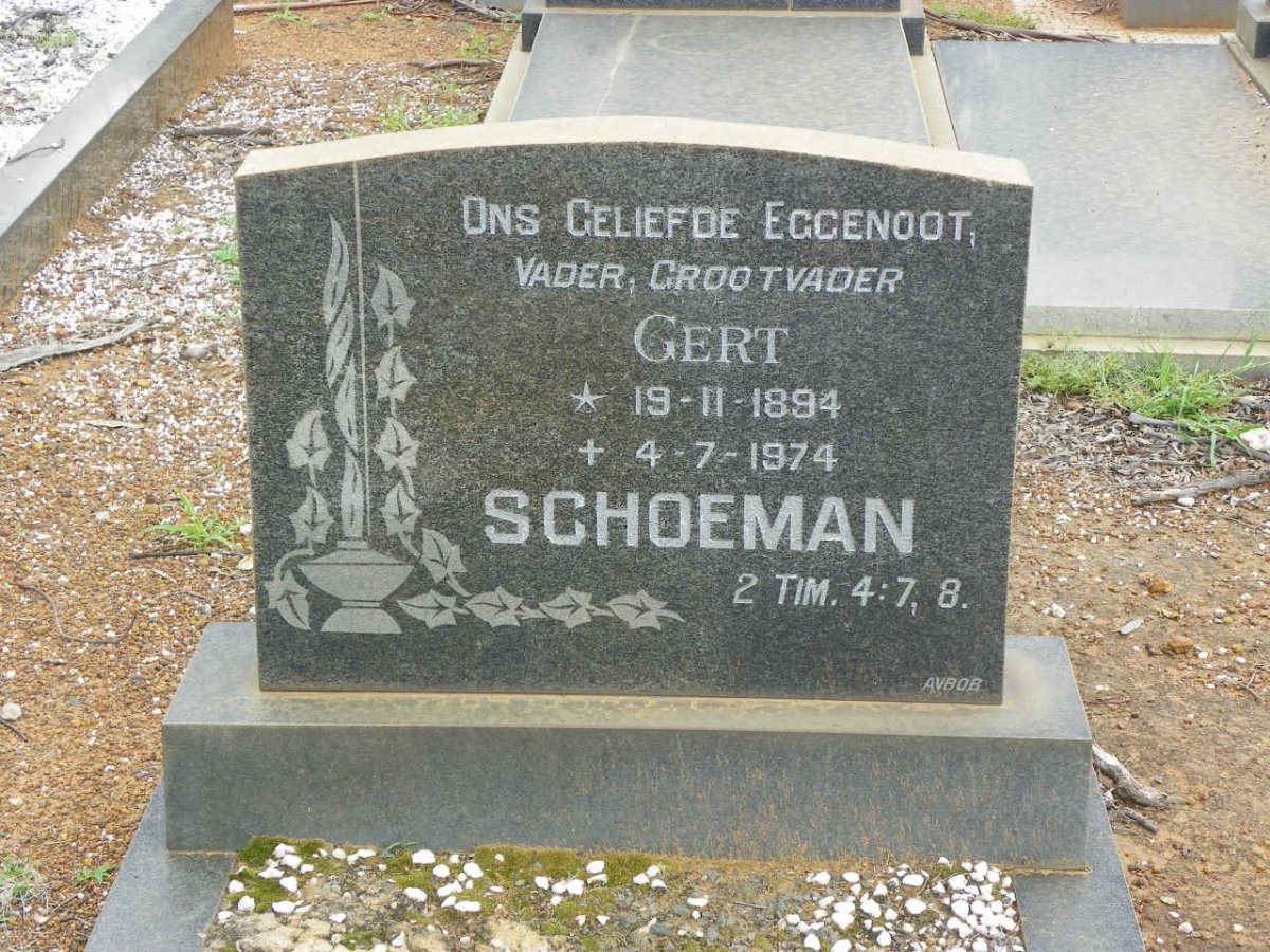 SCHOEMAN Gert 1894-1974