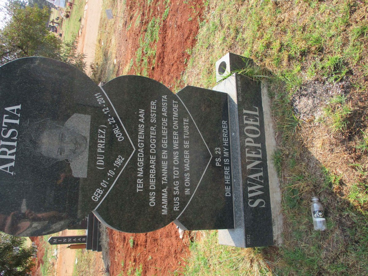 SWANEPOEL Arista nee DU PREEZ 1982-2011