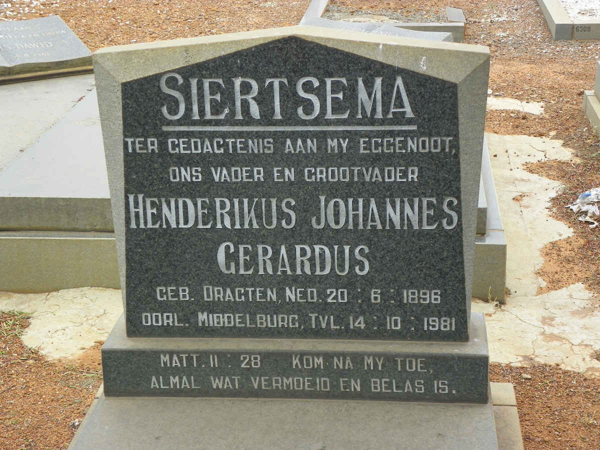 SIERTSEMA Henderikus Johannes Gerardus 1896-1981