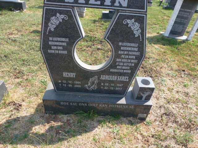 STEYN Adriaan Sarel 1947-2017 :: STEYN Henry 1984-2009