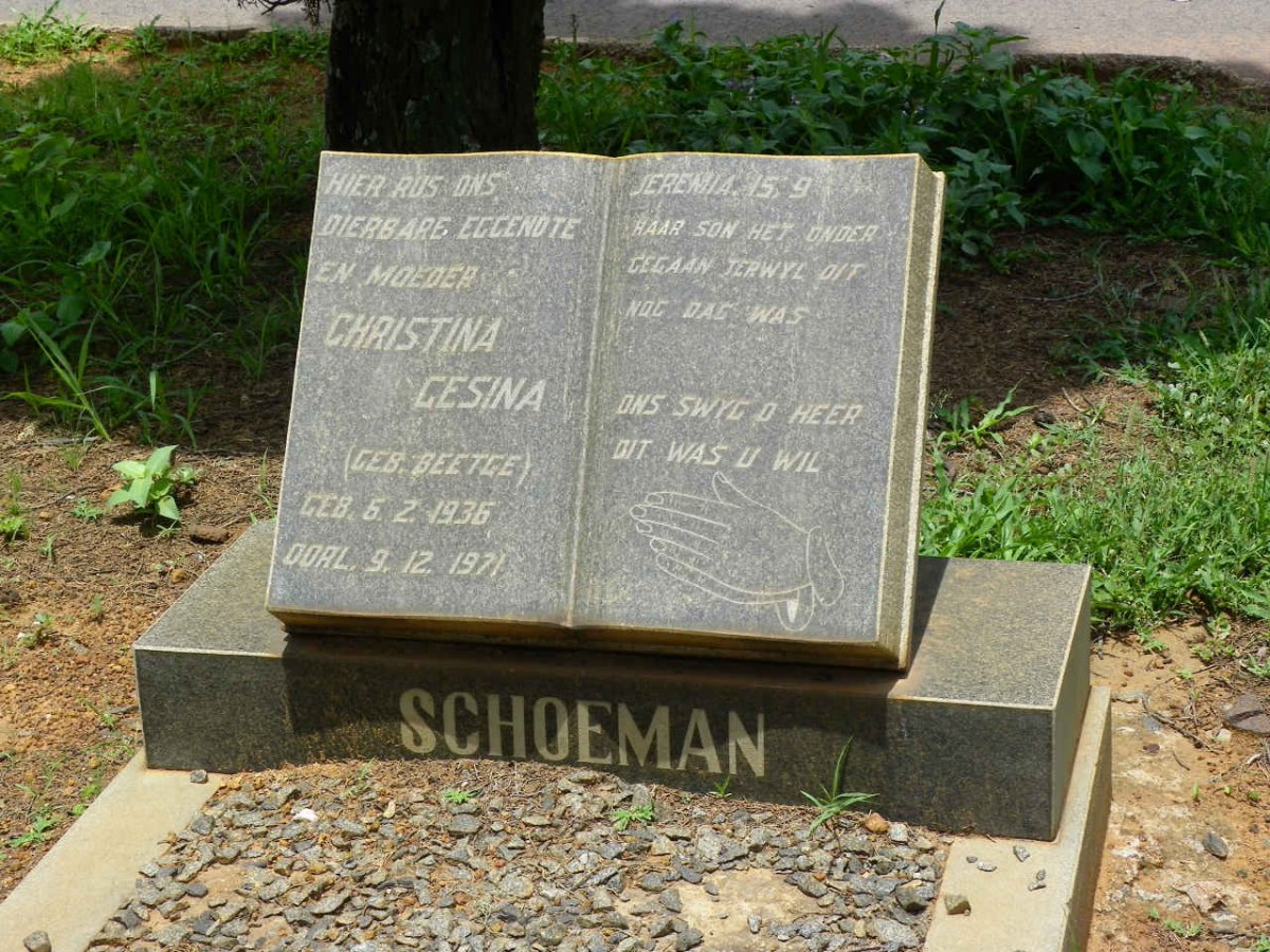 SCHOEMAN Christina Gesina nee BEETGE 1936-1971