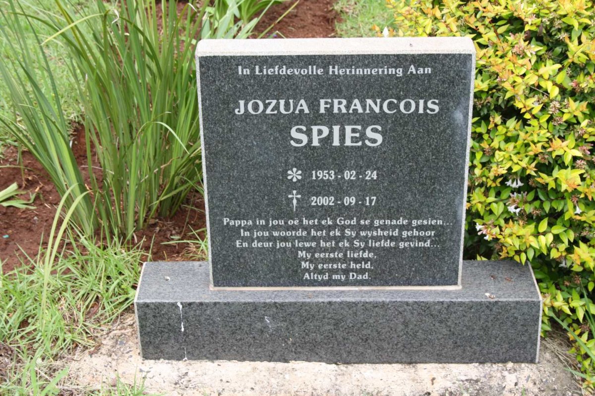 SPIES Jozua Francois 1953-2002