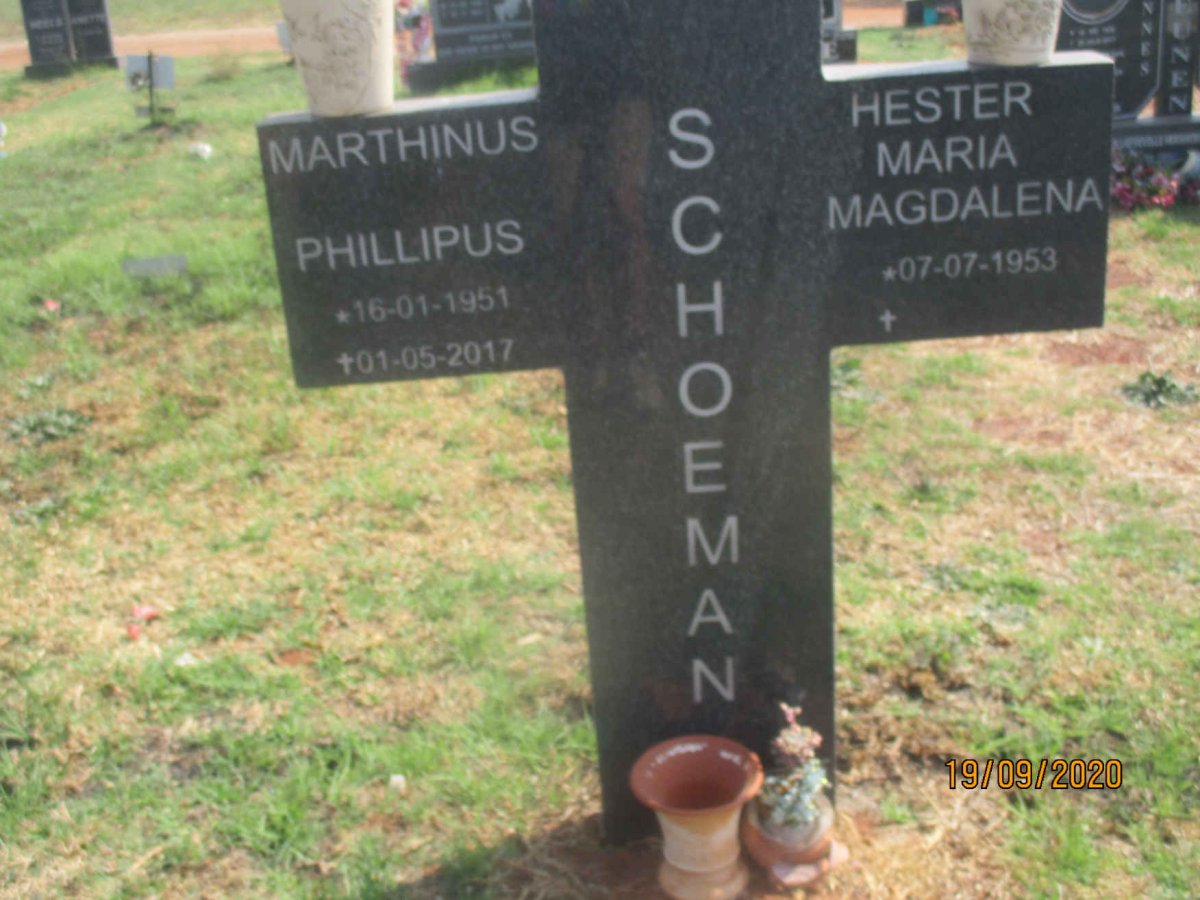 SCHOEMAN Marthinus Phillipus 1951-2017 &amp; Hester Maria Magdalena 1953-