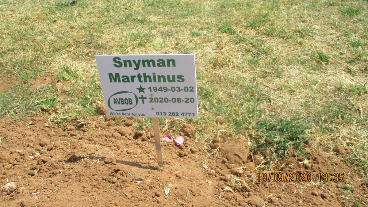 SNYMAN Marthinus 1949-2020