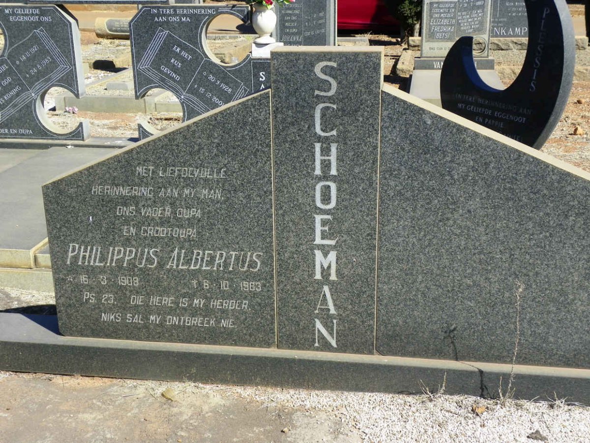SCHOEMAN Philippus Albertus 1908-1983