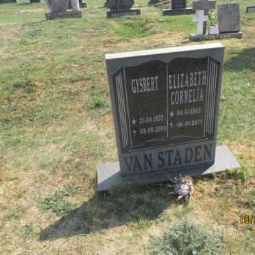 STADEN Gysbert, van 1935-2008 &amp; Elizabeth Cornelia 1943-2017