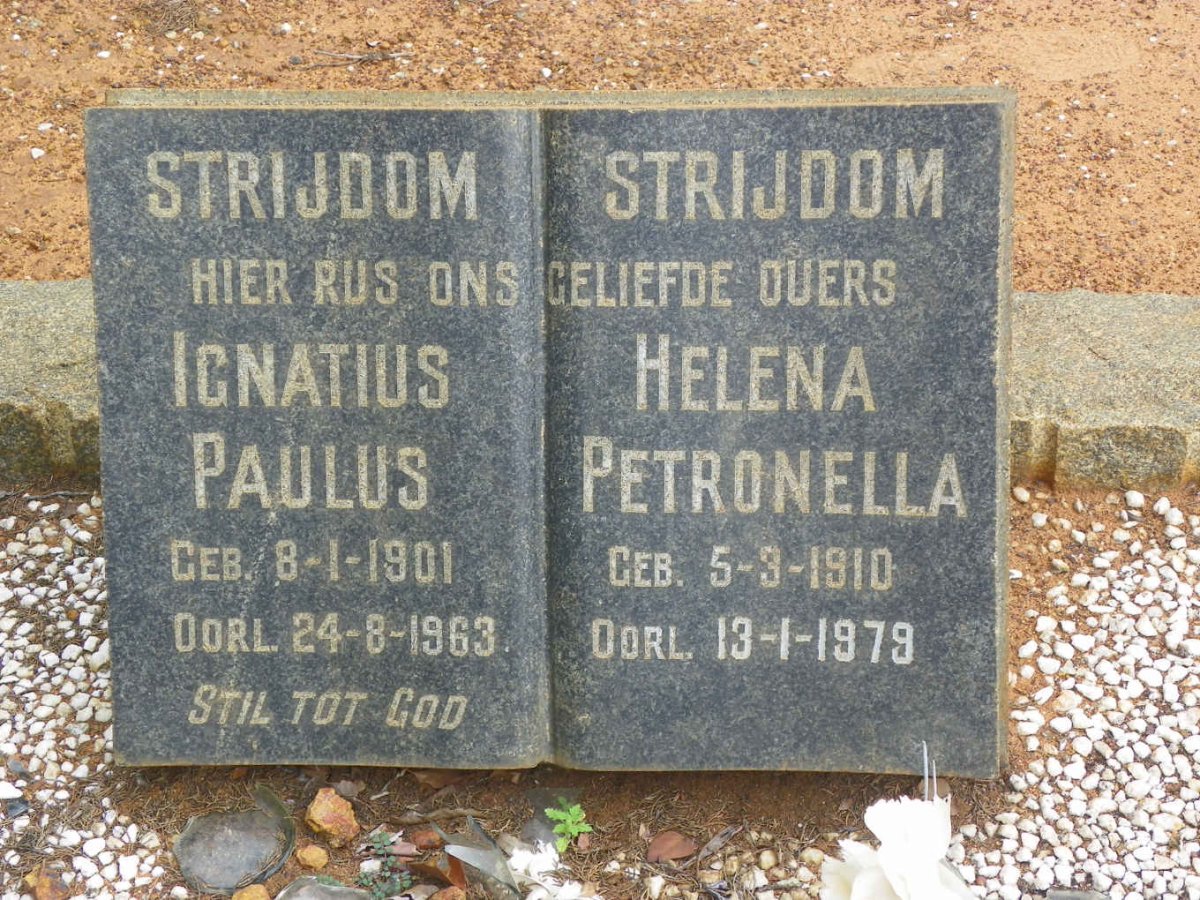 STRIJDOM Ignatius Paulus 1901-1963 &amp; Helena Petronella 1910-1979