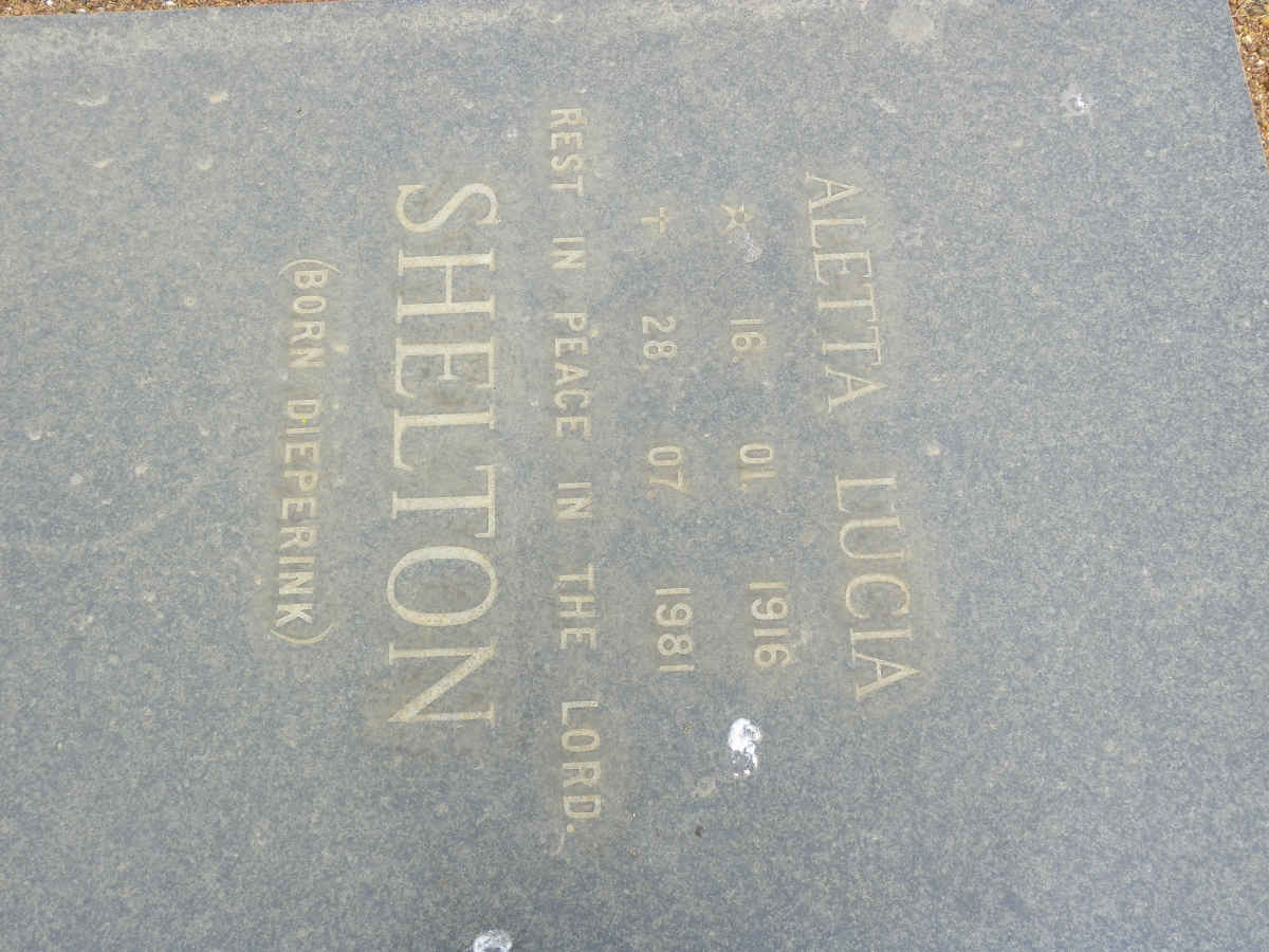 SHELTON Aletta Lucia nee DIEPERINK 1916-1981