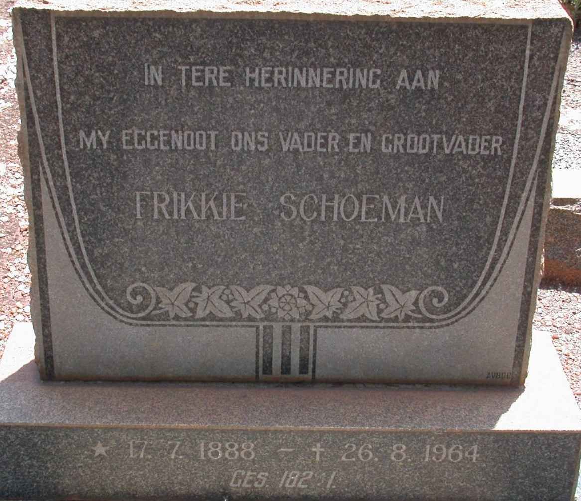 SCHOEMAN Frikkie 1888-1964