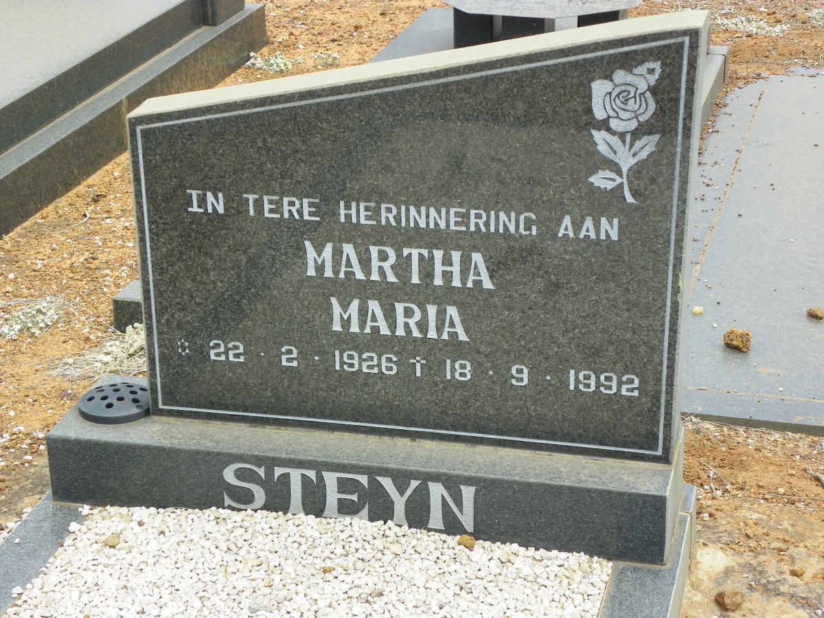 STEYN Martha Maria 1926-1992
