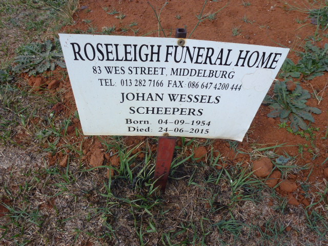 SCHEEPERS Johan Wessels 1954-2015
