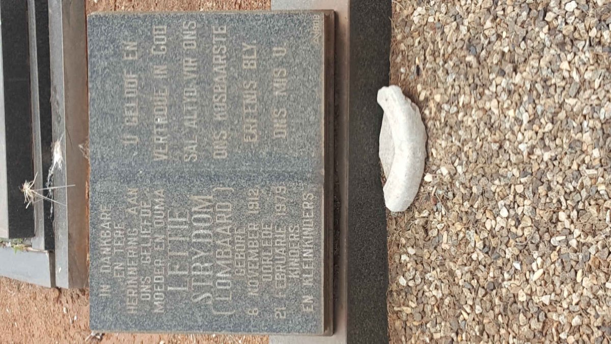 STRYDOM Lettie nee LOMBAARD 1912-1979