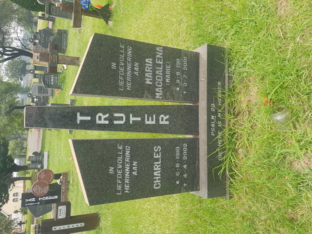 TRUTER Charles 1910-2002 &amp; Maria Magdalena 1911-2001