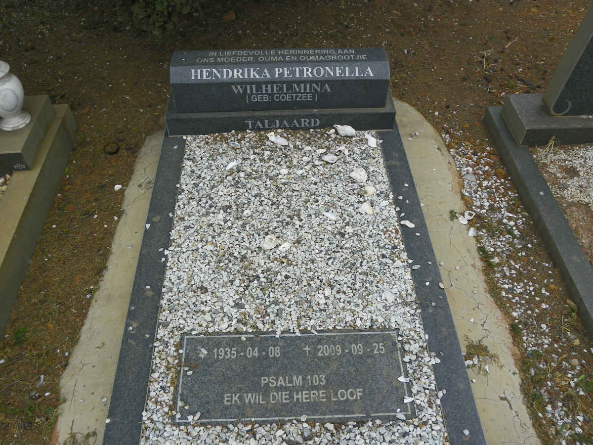 TALJAARD Hendrika Petronella Wilhelmina nee COETZEE 1935-2009