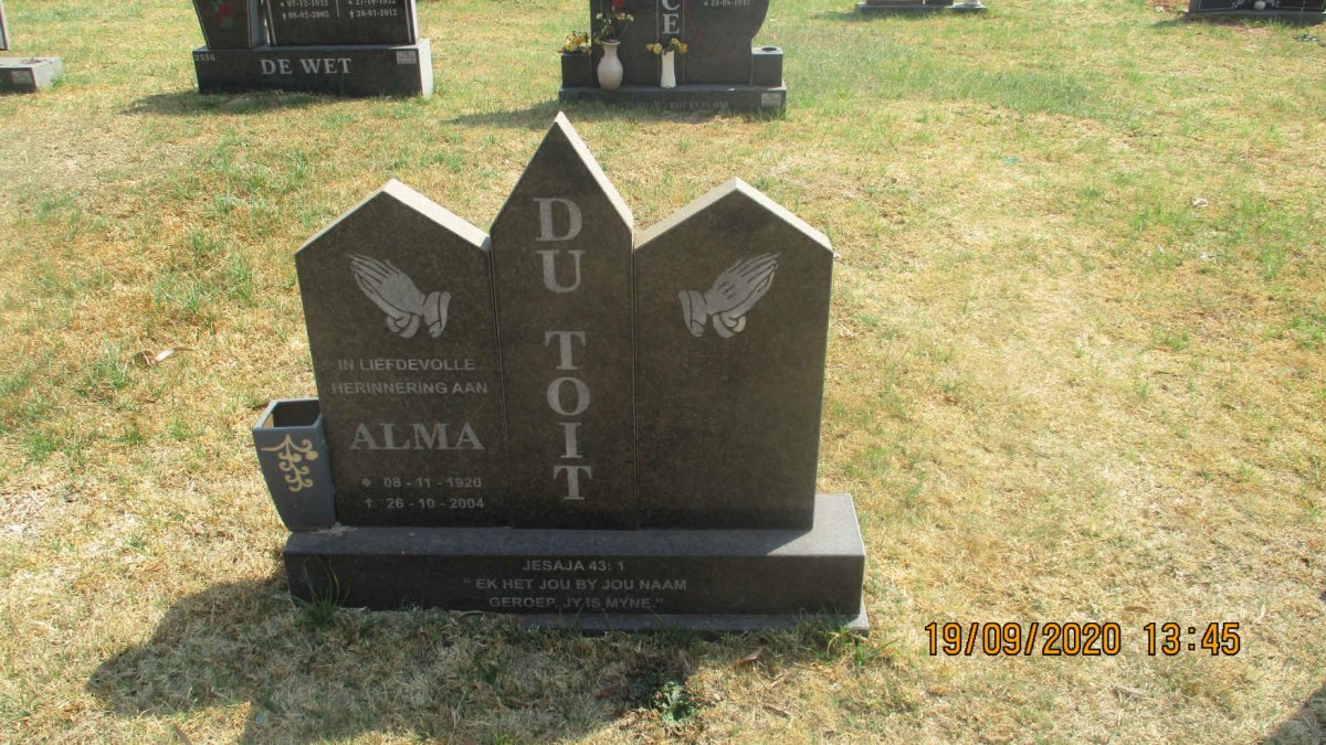 TOIT Alma, du 1920-2004