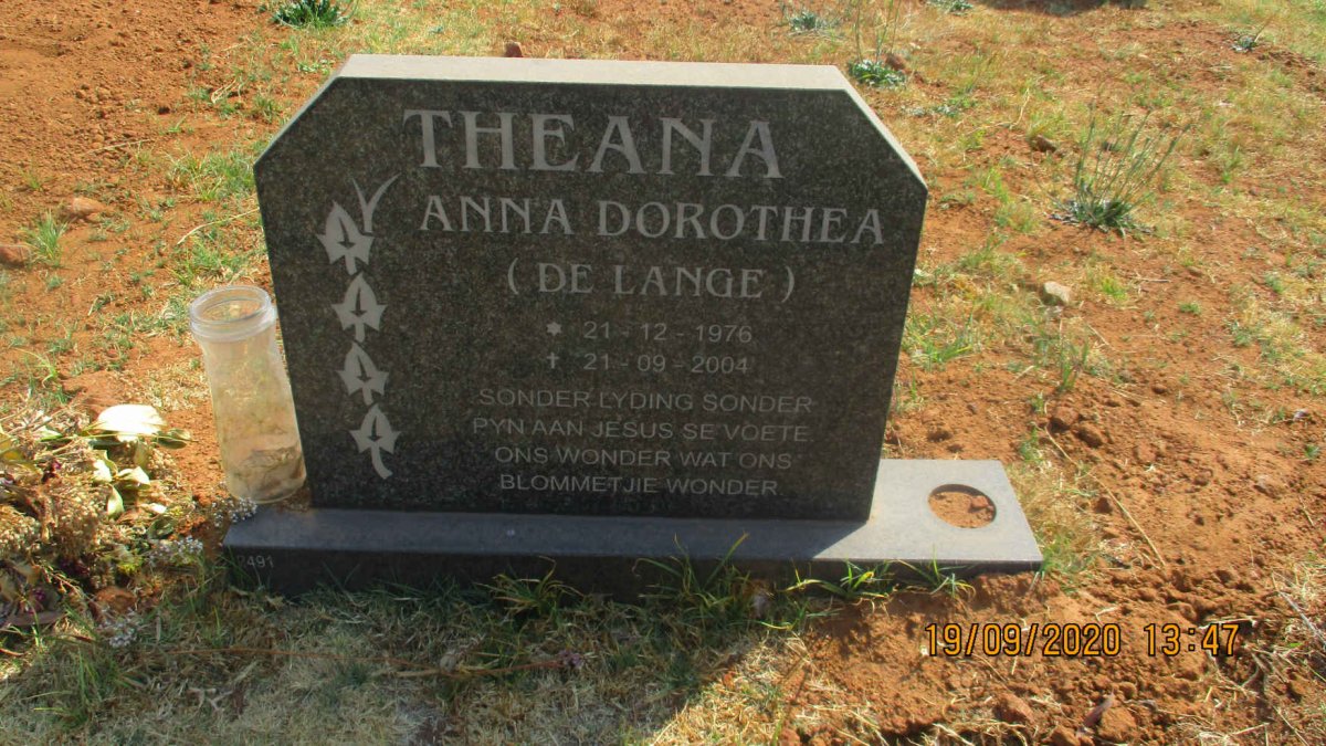 THEANA Anna Dorothea nee DE LANGE 1976-2004