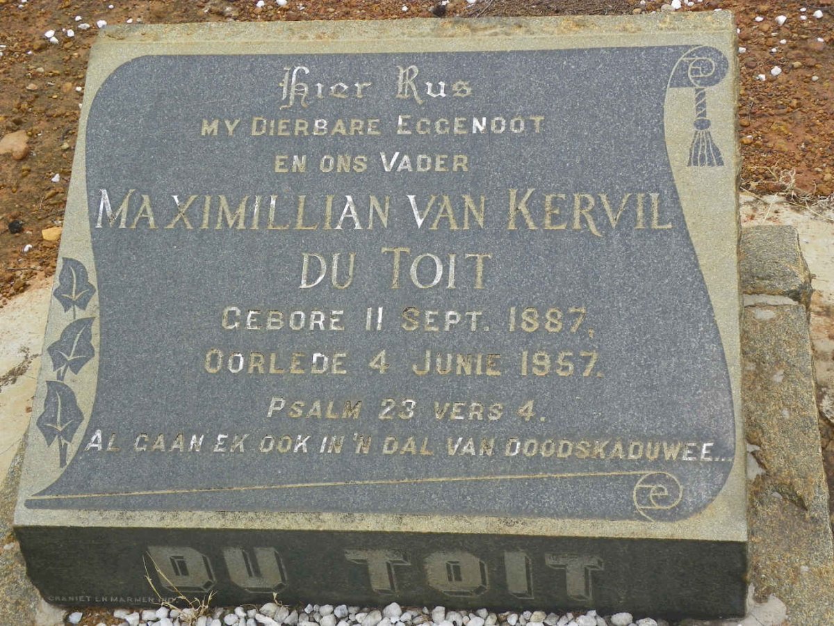 TOIT Maximillian van Kervil, du 1887-1957
