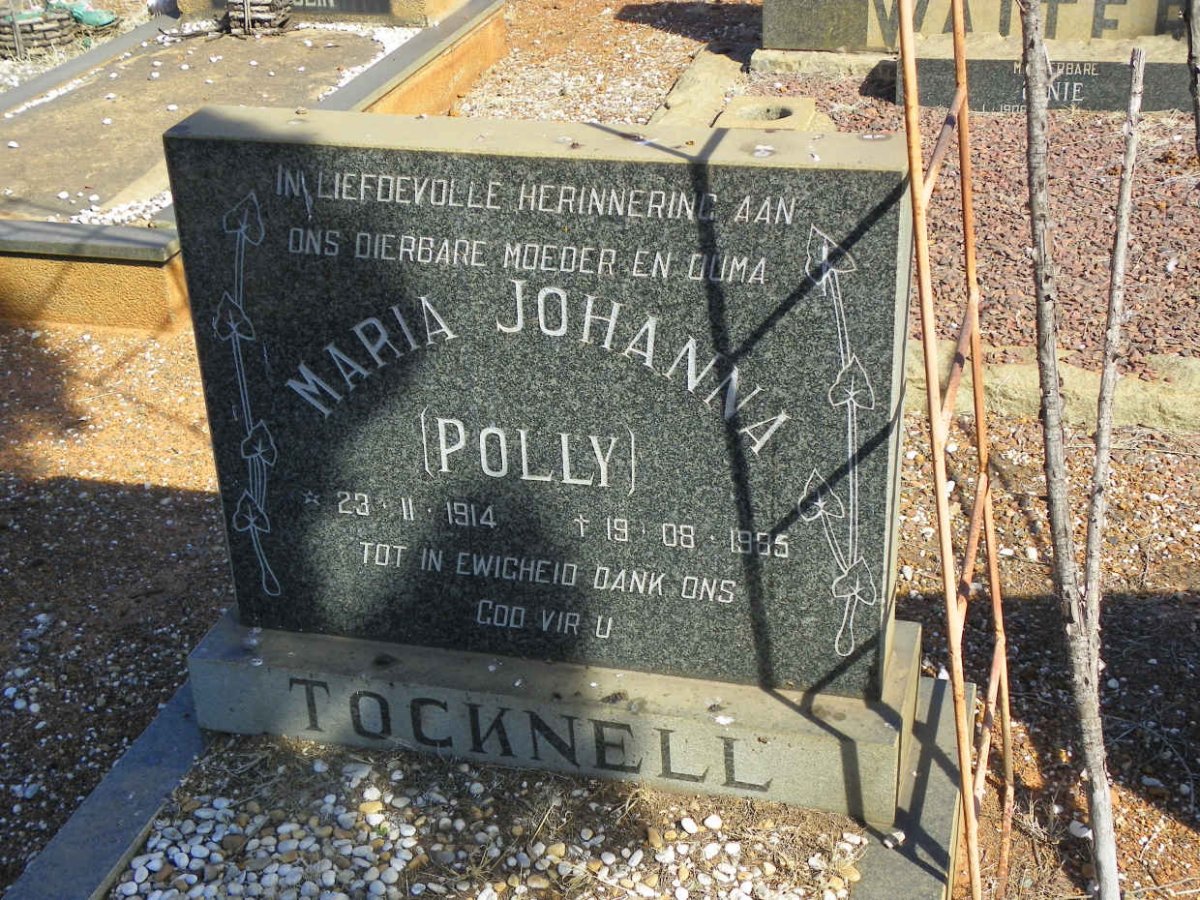 TOCKNELL John Herbert 1911-1974 &amp; Maria Johanna 1914-1985 #3
