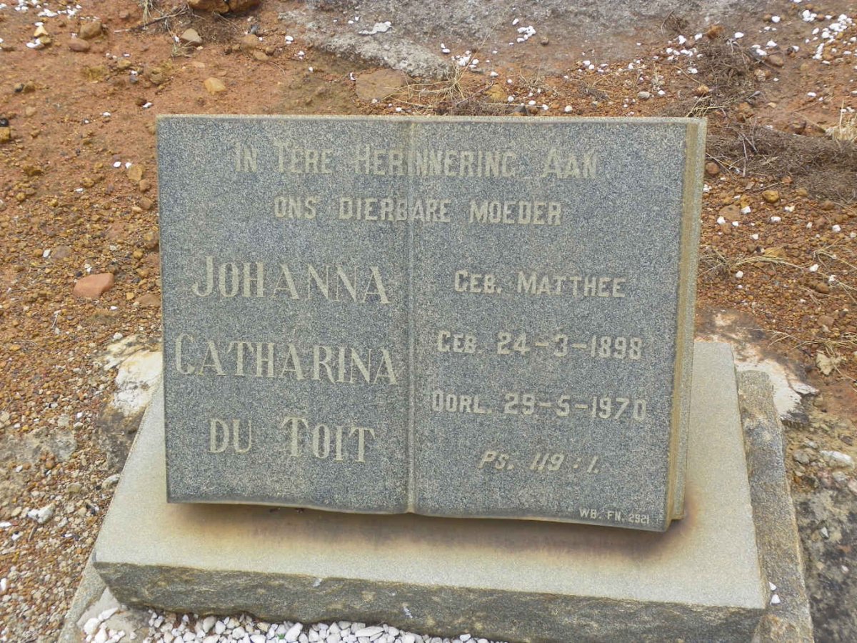 TOIT Johanna Catharina, du nee MATTHEE 1898-1970