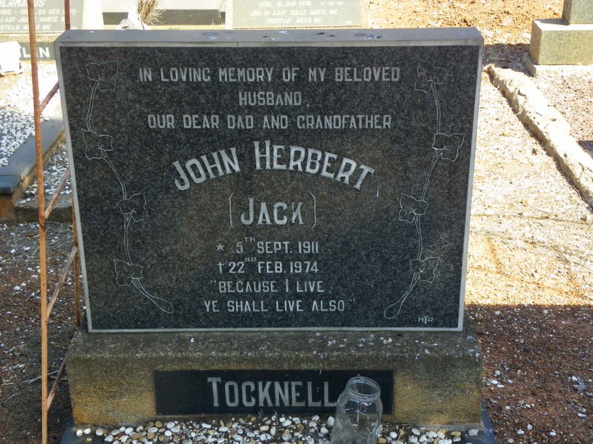 TOCKNELL John Herbert 1911-1974 &amp; Maria Johanna 1914-1985 #2