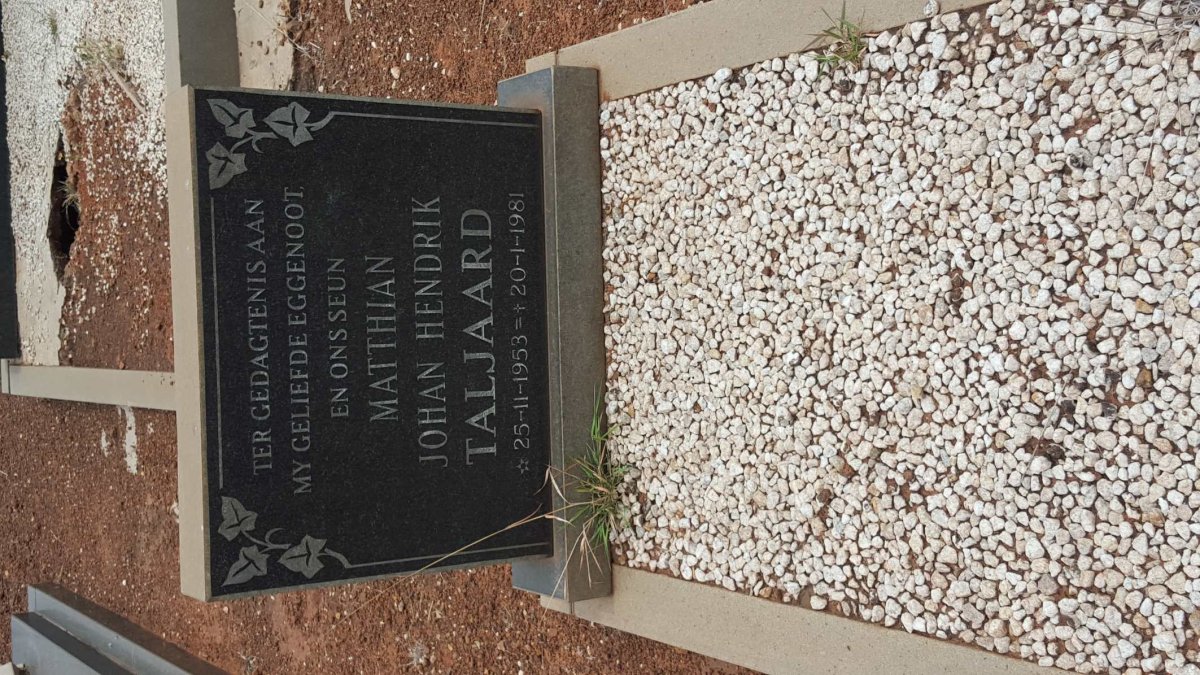 TALJAARD Matthian Johan Hendrik 1953-1981