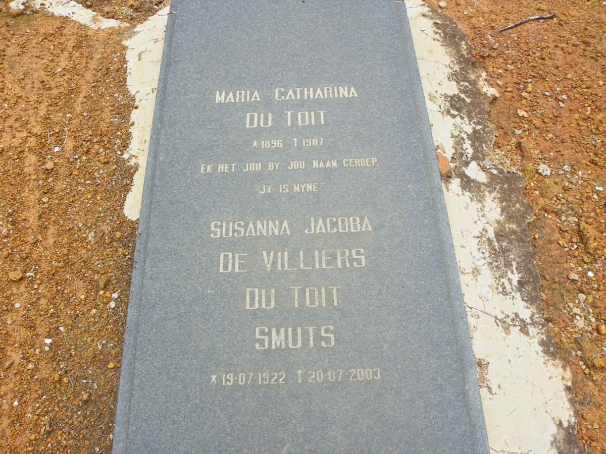 TOIT Maria Catharina, du 1896-1987 :: SMUTS Susanna Jacoba de Villiers du Toit 1922-2003