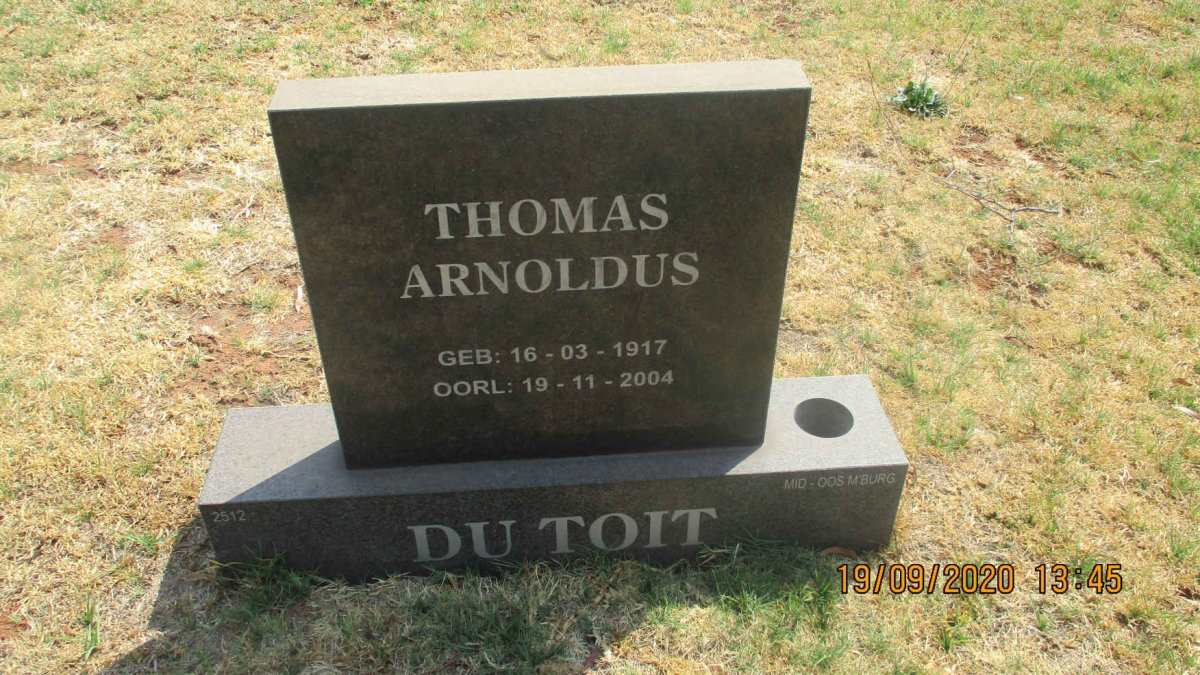 TOIT Thomas Arnoldus, du 1917-2004