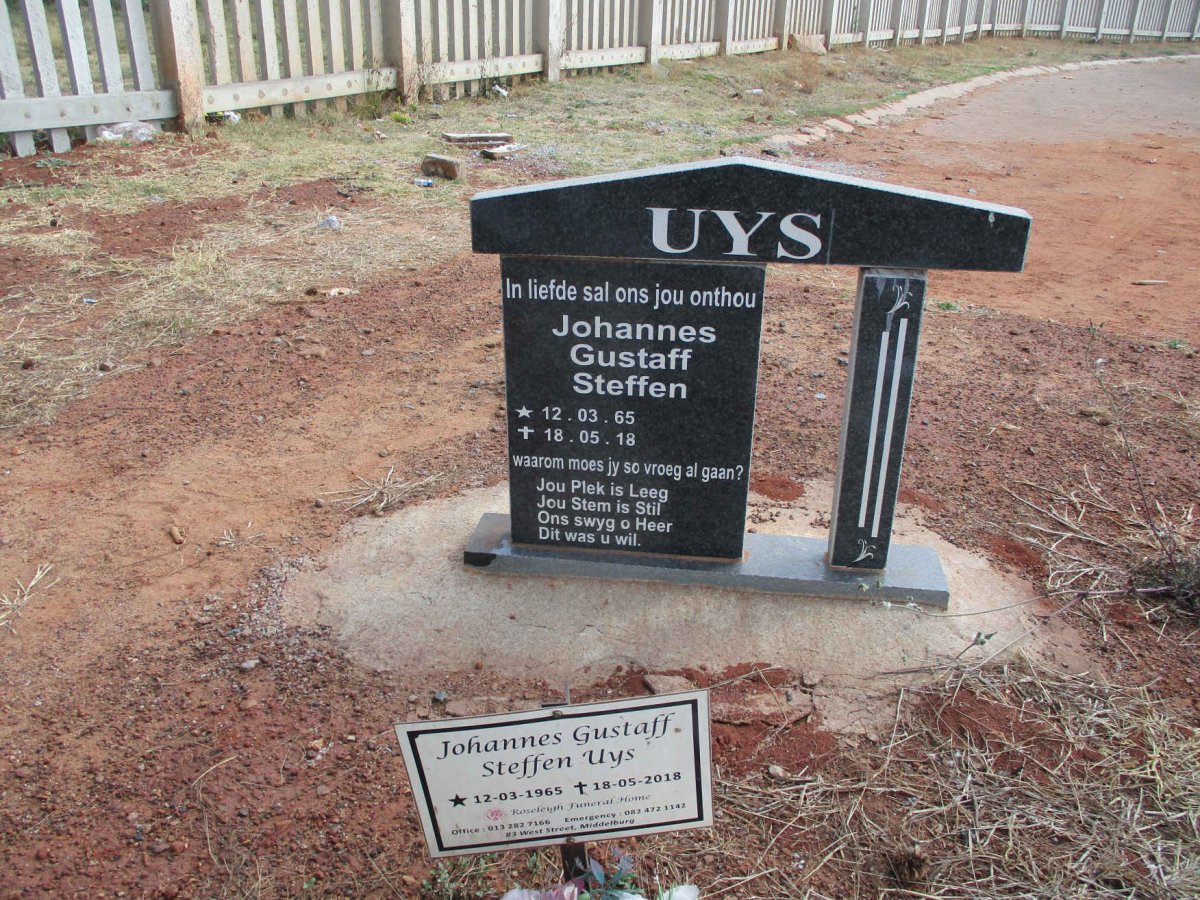 UYS Johannes Gustaff Steffen 1965-2018