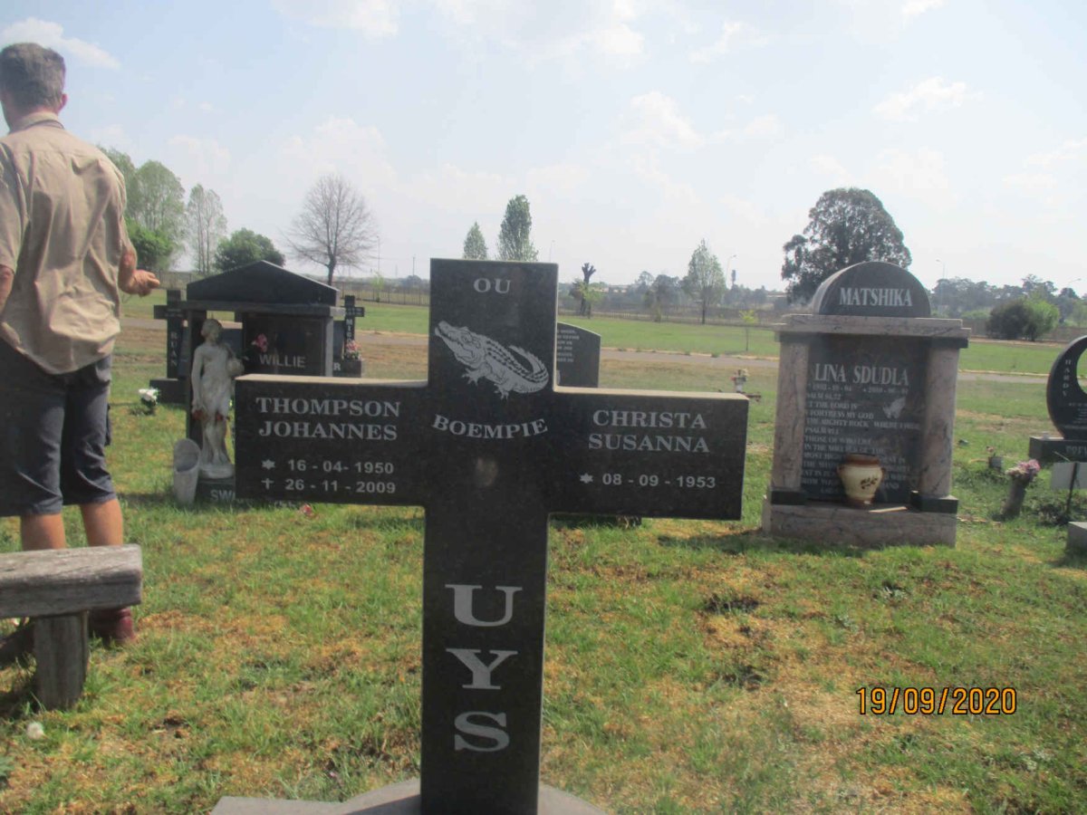 UYS Thompson Johannes 1950-2009 &amp; Christa Susanna 1953-