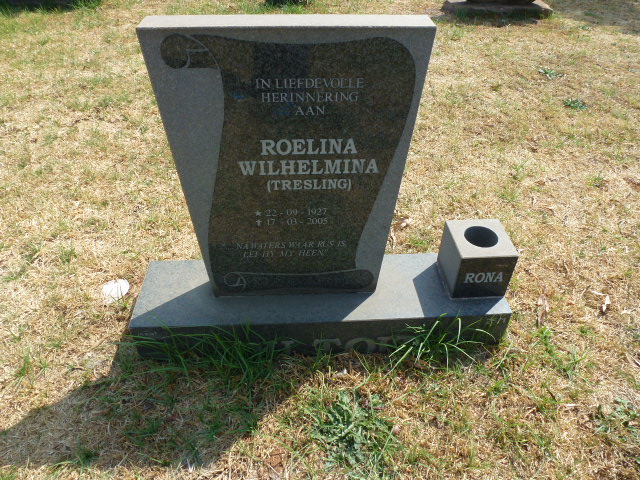 ?TO? Roelina Wilhelmina nee TRESLING 1927-2005