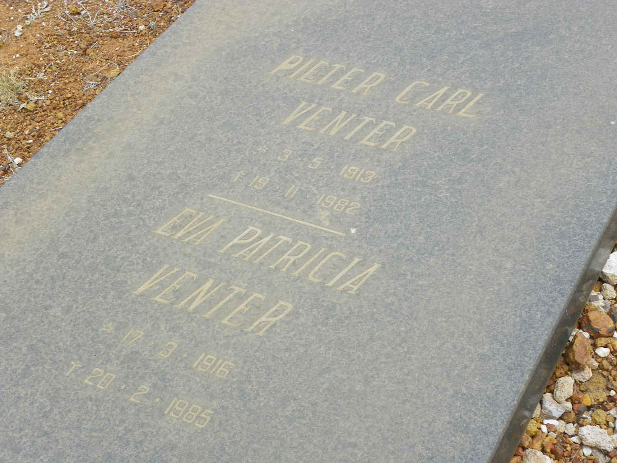VENTER Pieter Carl 1913-1982 &amp; Eva Patricia 1916-1985