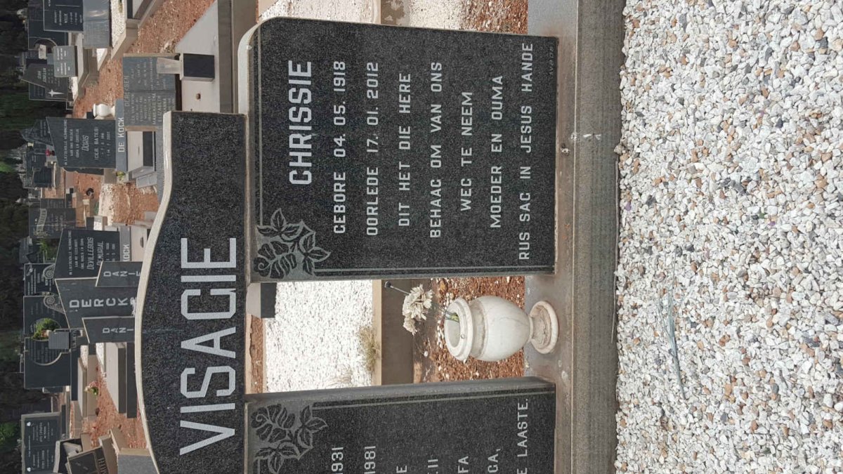 VISAGIE Jacobus 1931–1981 & Chrissie 1918–2012 #2