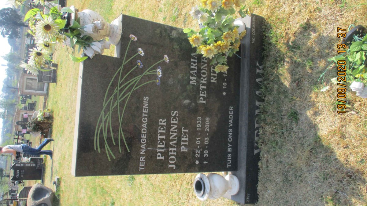 VERMAAK Pieter Johannes 1933-2006 &amp; Maria Petronella 1944-