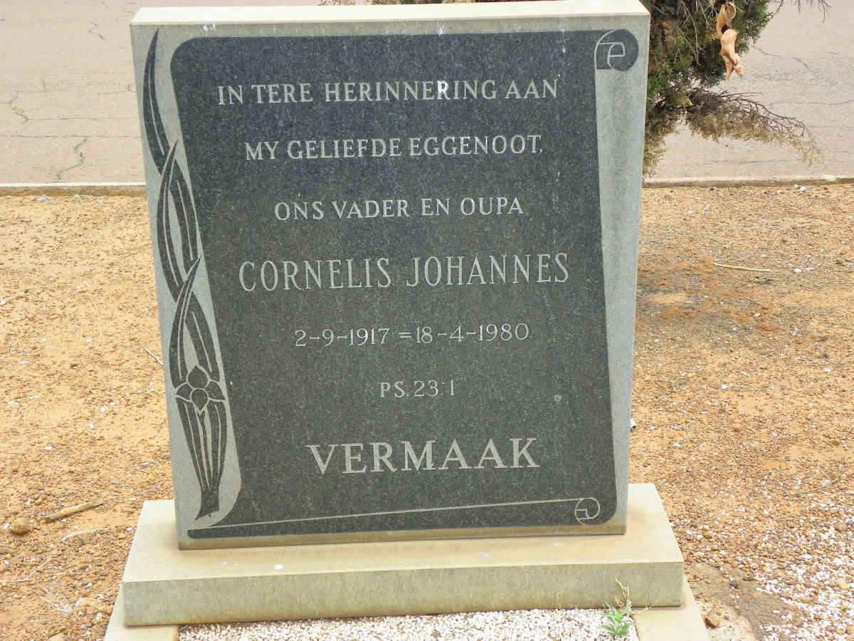 VERMAAK Cornelius Johannes 1917-1980