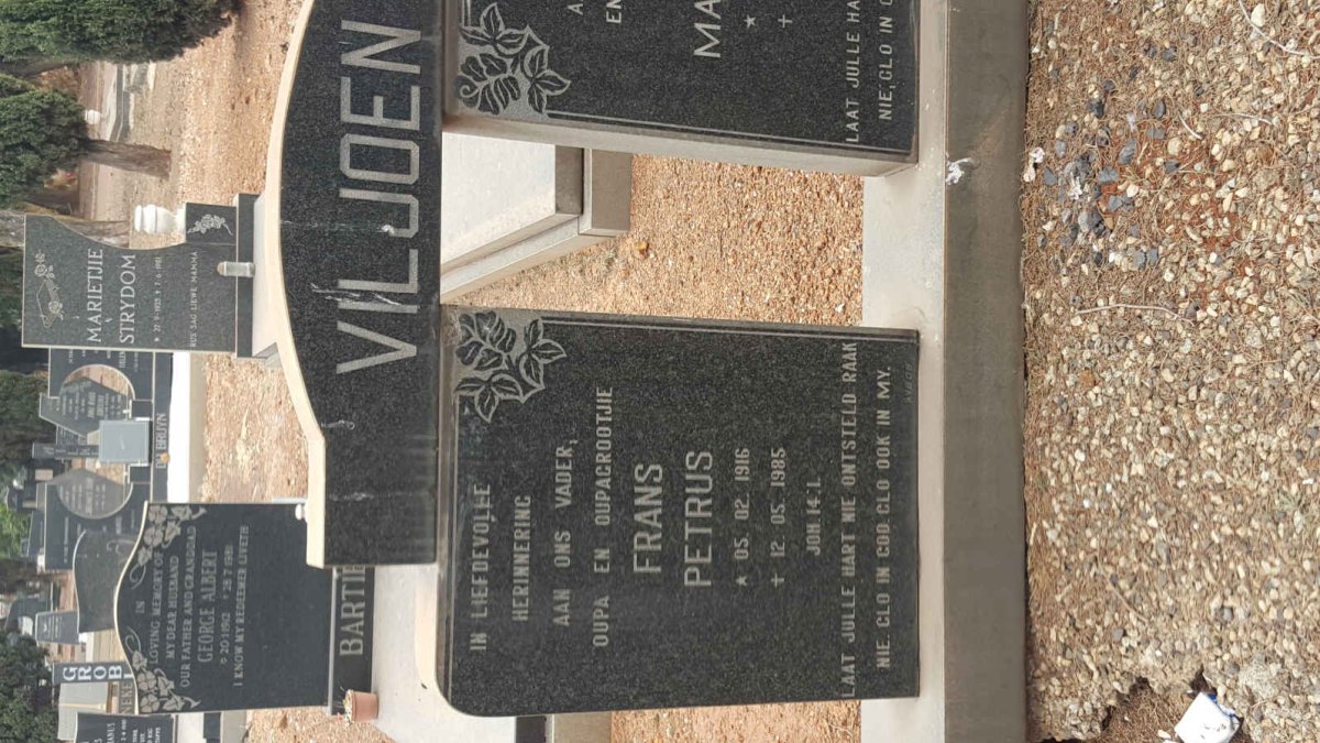 VILJOEN Frans Petrus 1916-1985 &amp; Judith Magdalena 1934-1981 #1