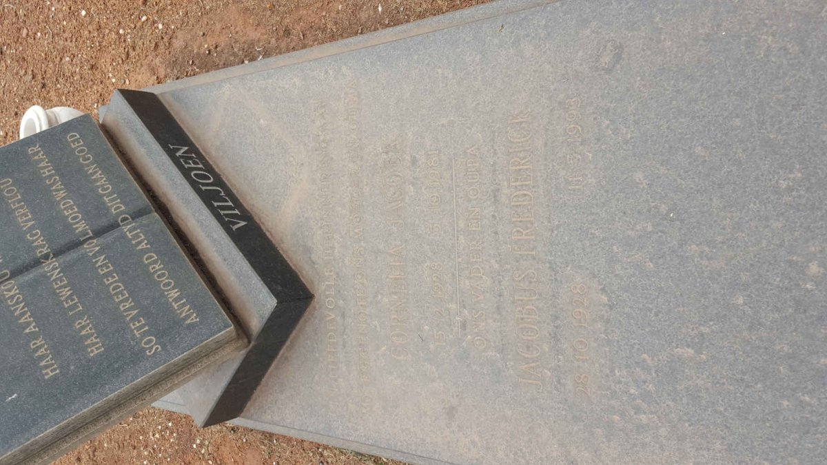 VILJOEN Jacobus Frederick 1928-1993 &amp; Cornelia Jacoba 1928-1981