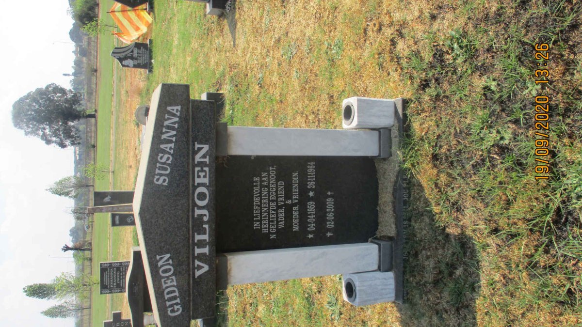 VILJOEN Gideon 1959-2009 &amp; Susanna 1964-