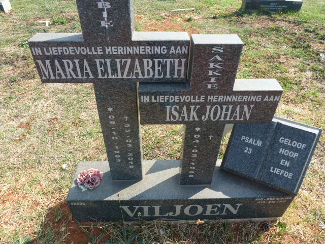 VILJOEN Isak Johan 196?- &amp; Maria Elizabeth 1963-2015