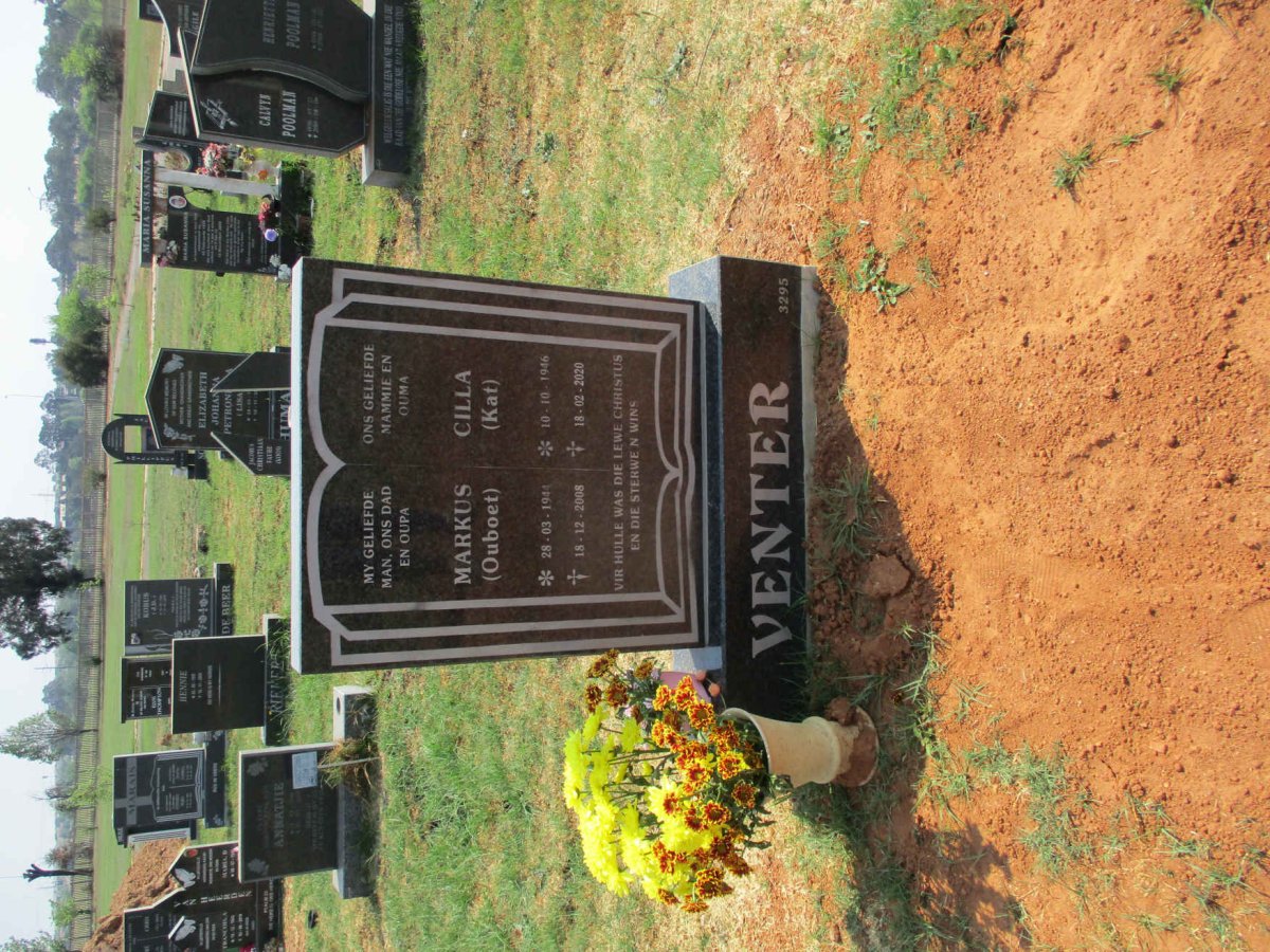 VENTER Markus 1944-2008 &amp; Cilla 1946-2020