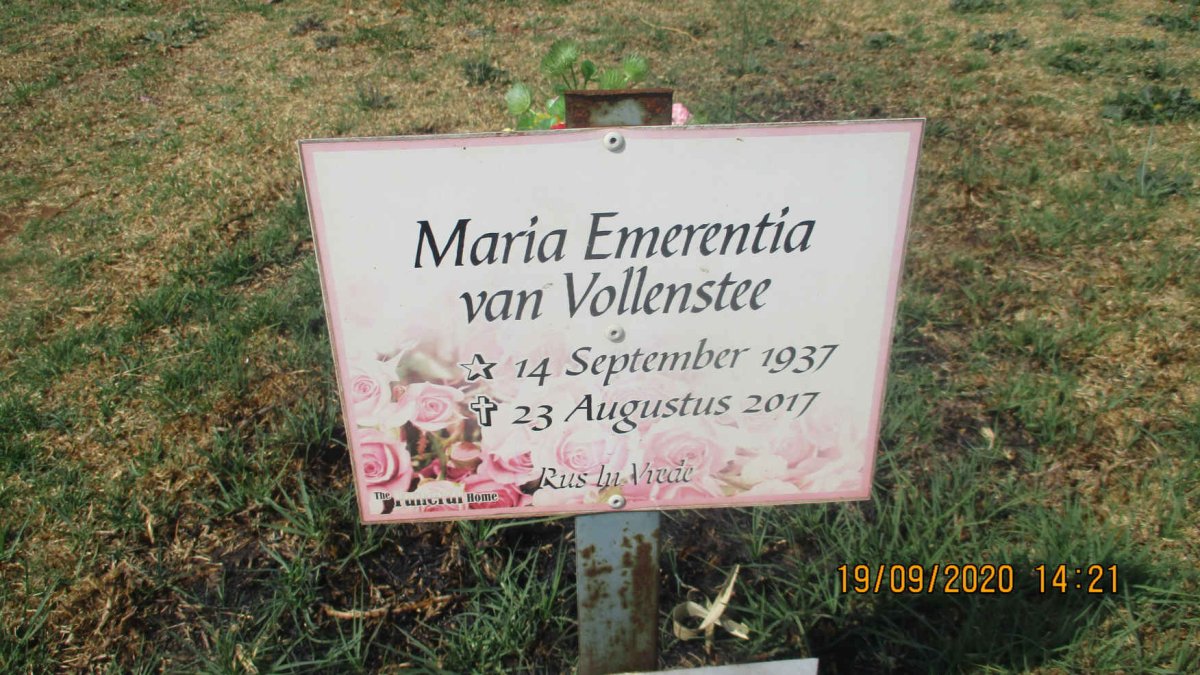 VOLLENSTEE Maria Emerentia, van 1937-2017