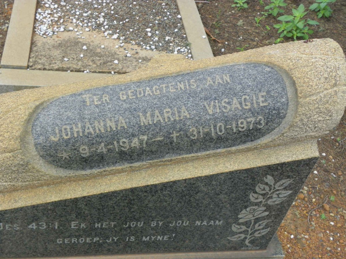 VISAGIE Johanna Maria 1947-1973