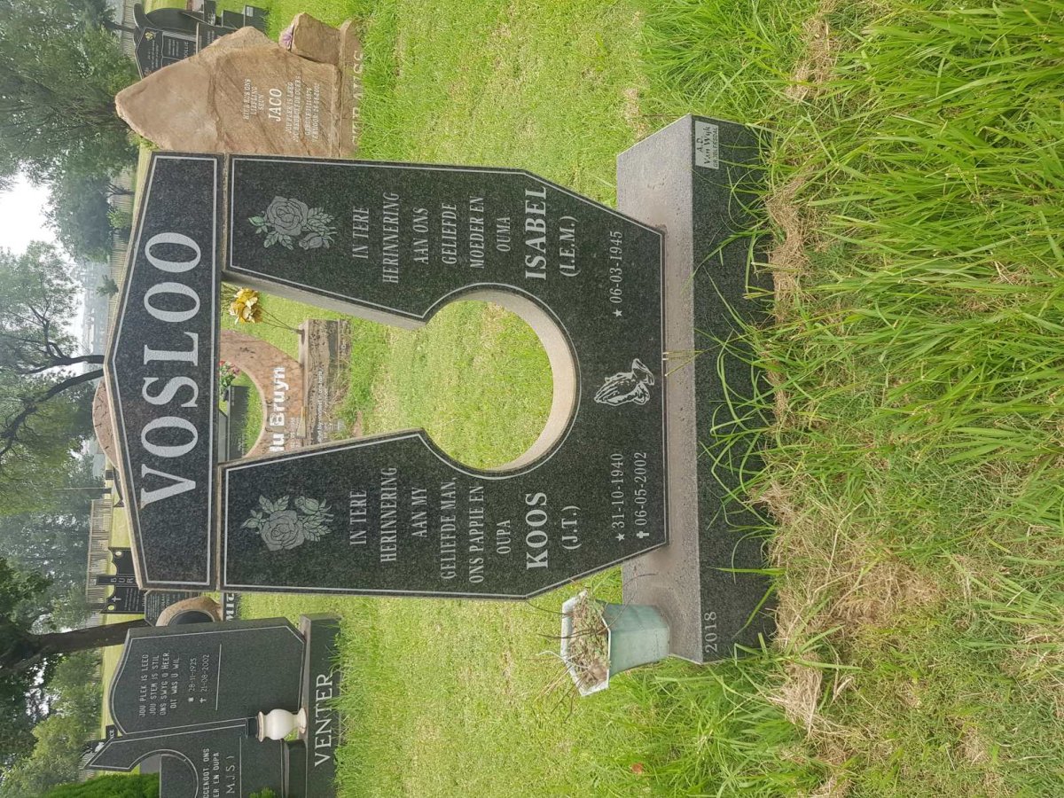 VOSLOO J.T. 1940-2002 &amp; I.E.M. 1945-