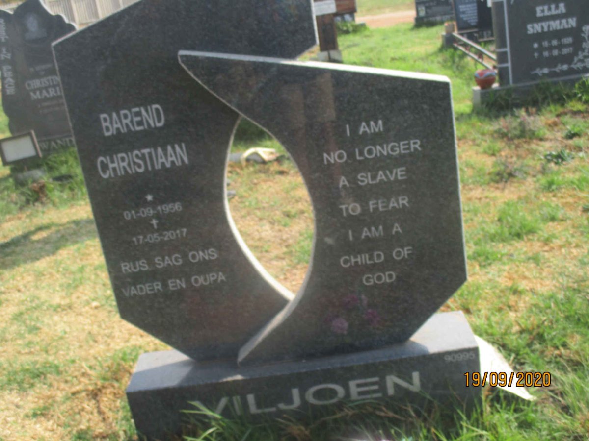 VILJOEN Barend Christiaan 1956-2017