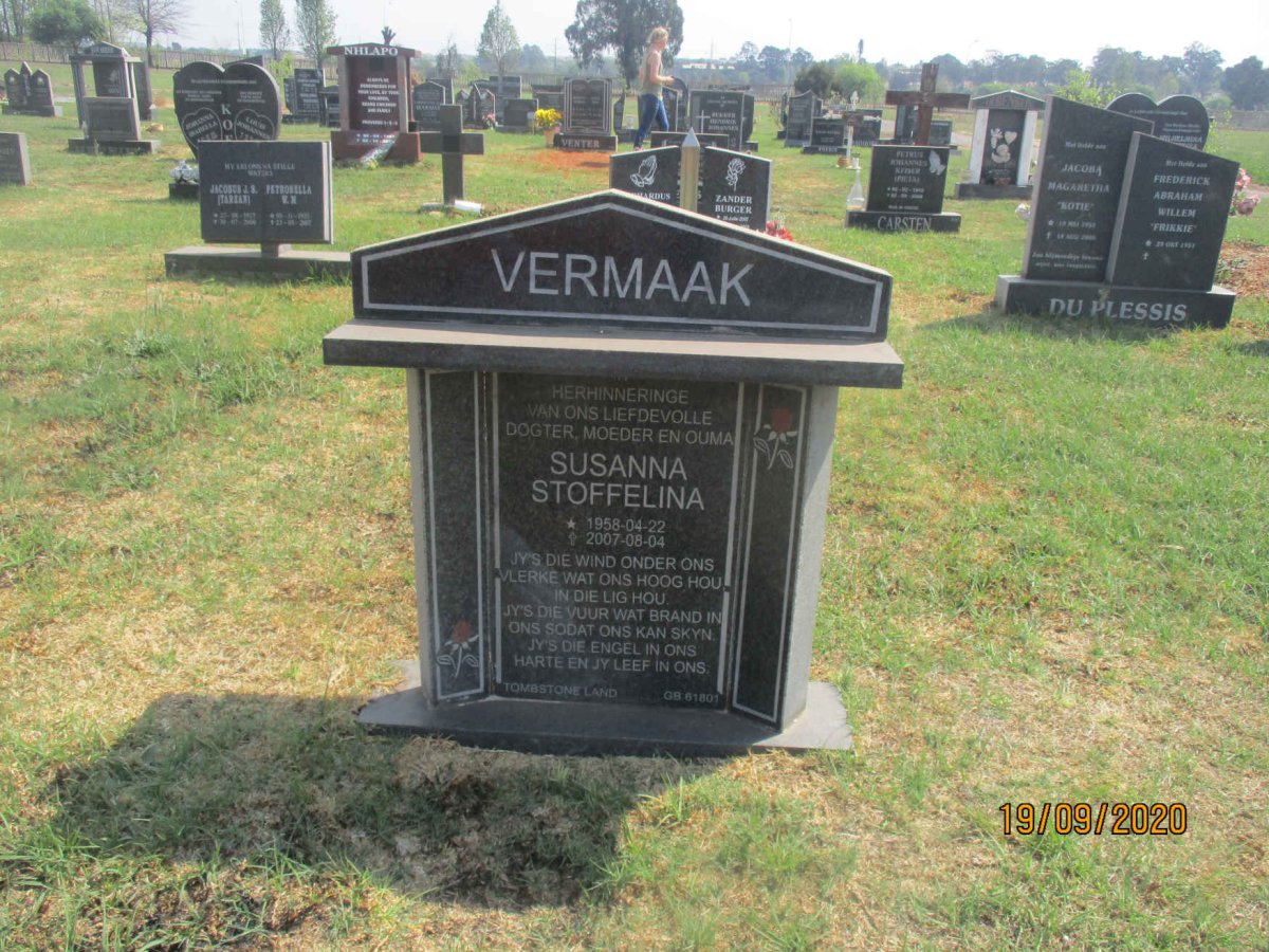 VERMAAK Susanna Stoffelina 1958-2007