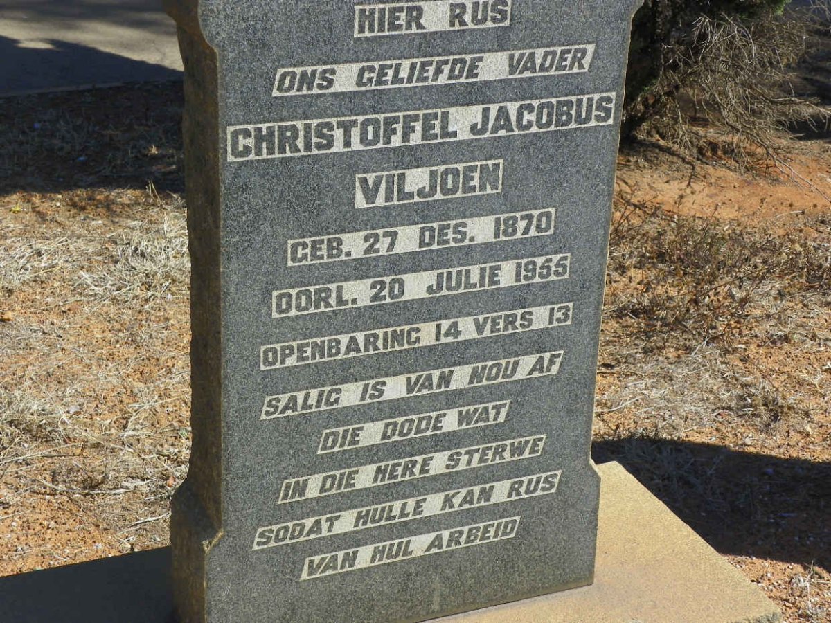 VILJOEN Christoffel Jacobus 1870-1955