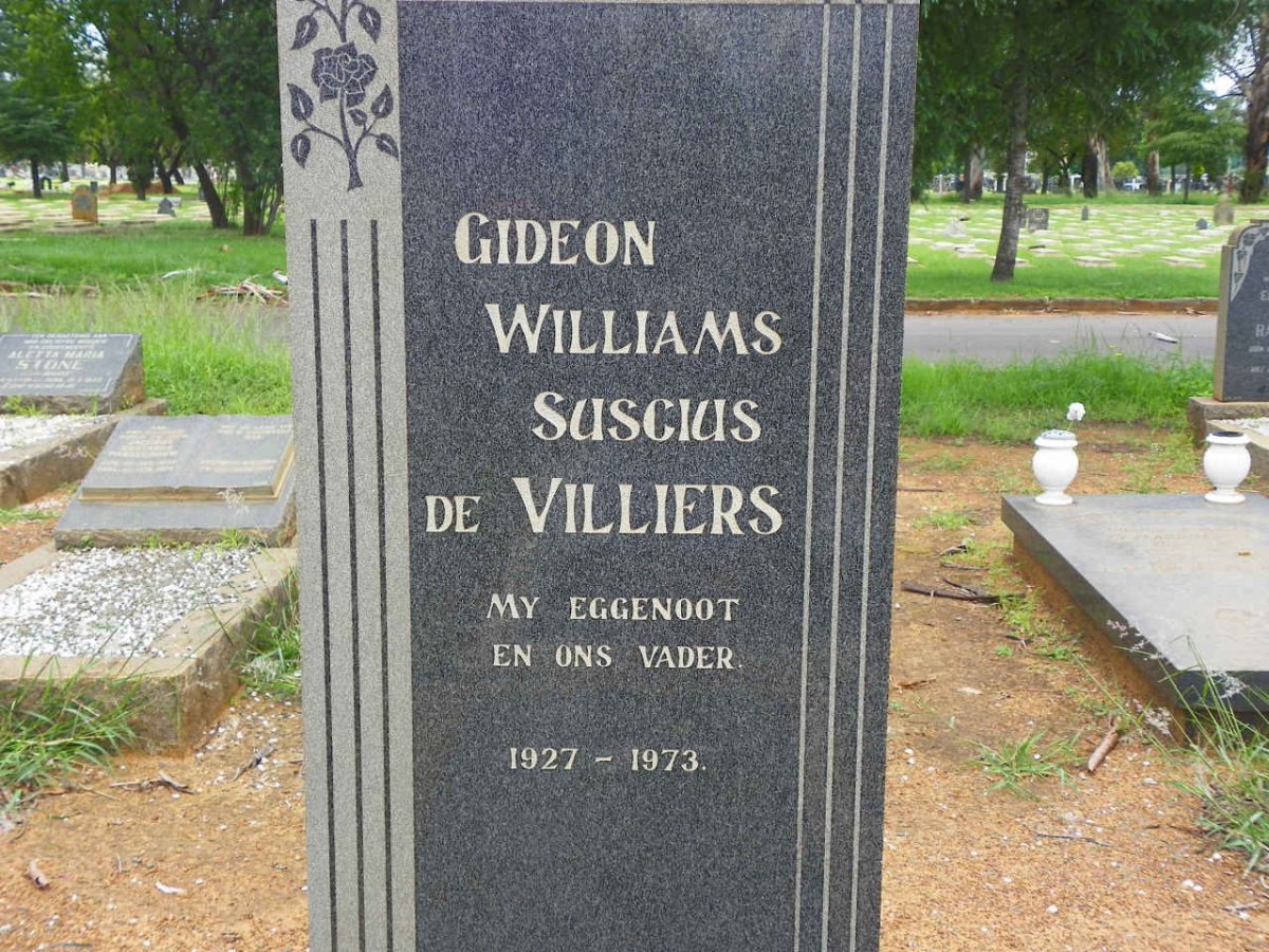 VILLIERS Gideon Williams Suscius, de 1927-1973